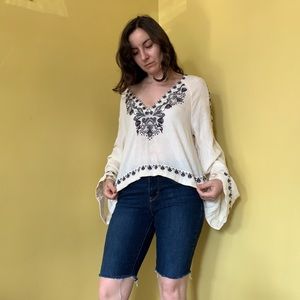 NWT Free People Embroidered Top